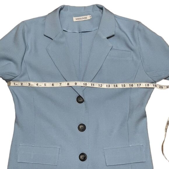 MISSLOOK Blue 3-Button Light Blazer MEDIUM - Picture 5 of 11